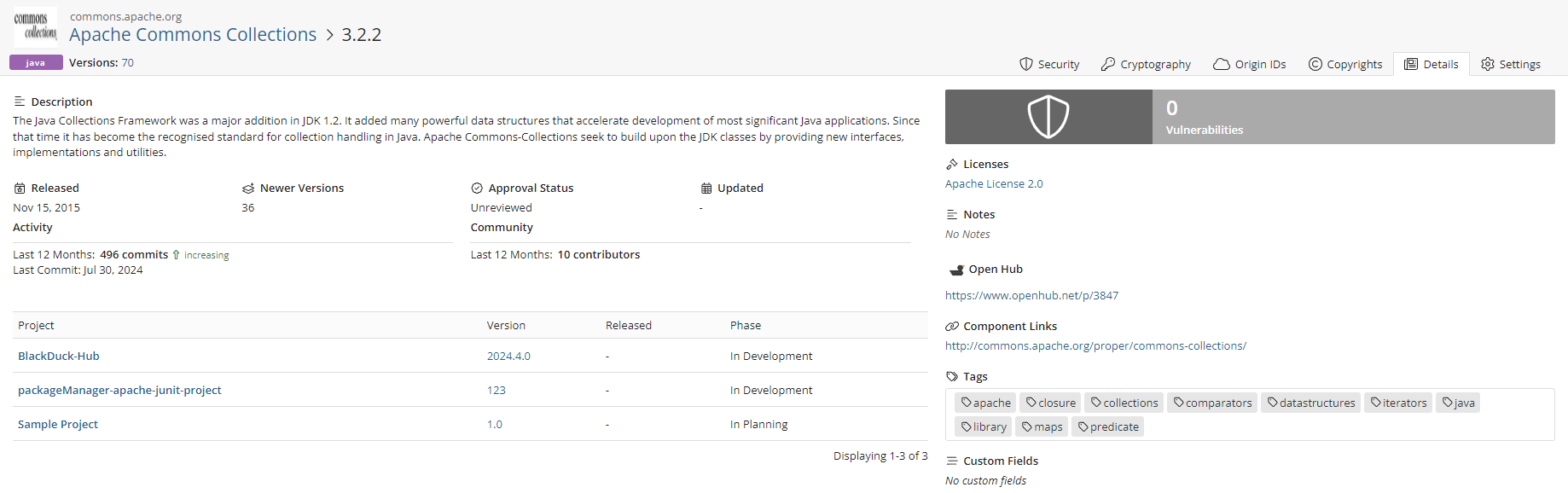 KB Component Name Version page